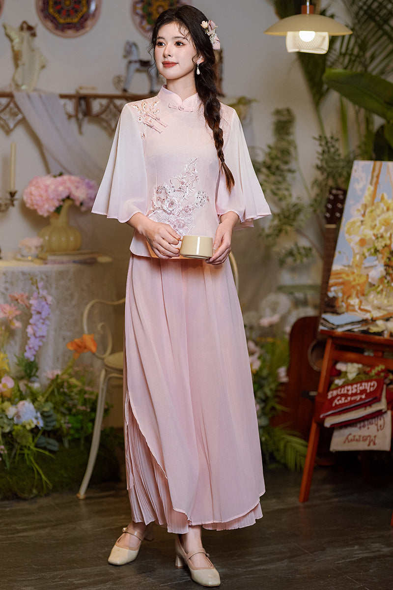 Lookbook Series Plus Size Printing Hanfu 1627+1055 Pink