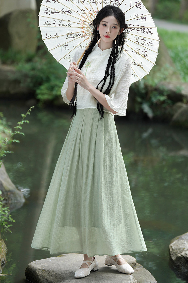 Lookbook Series Plus Size Printing Hanfu 2397+2389 Green