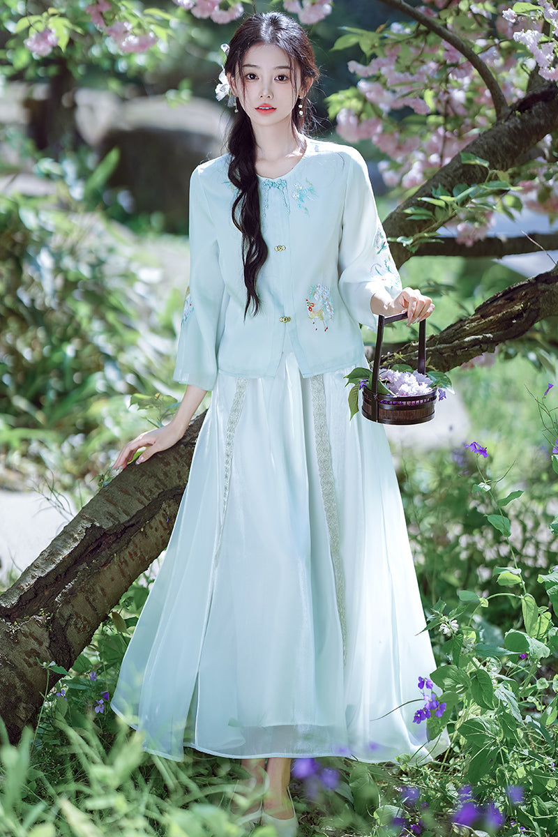 Lookbook Series Plus Size Printing Hanfu 2336+187 White