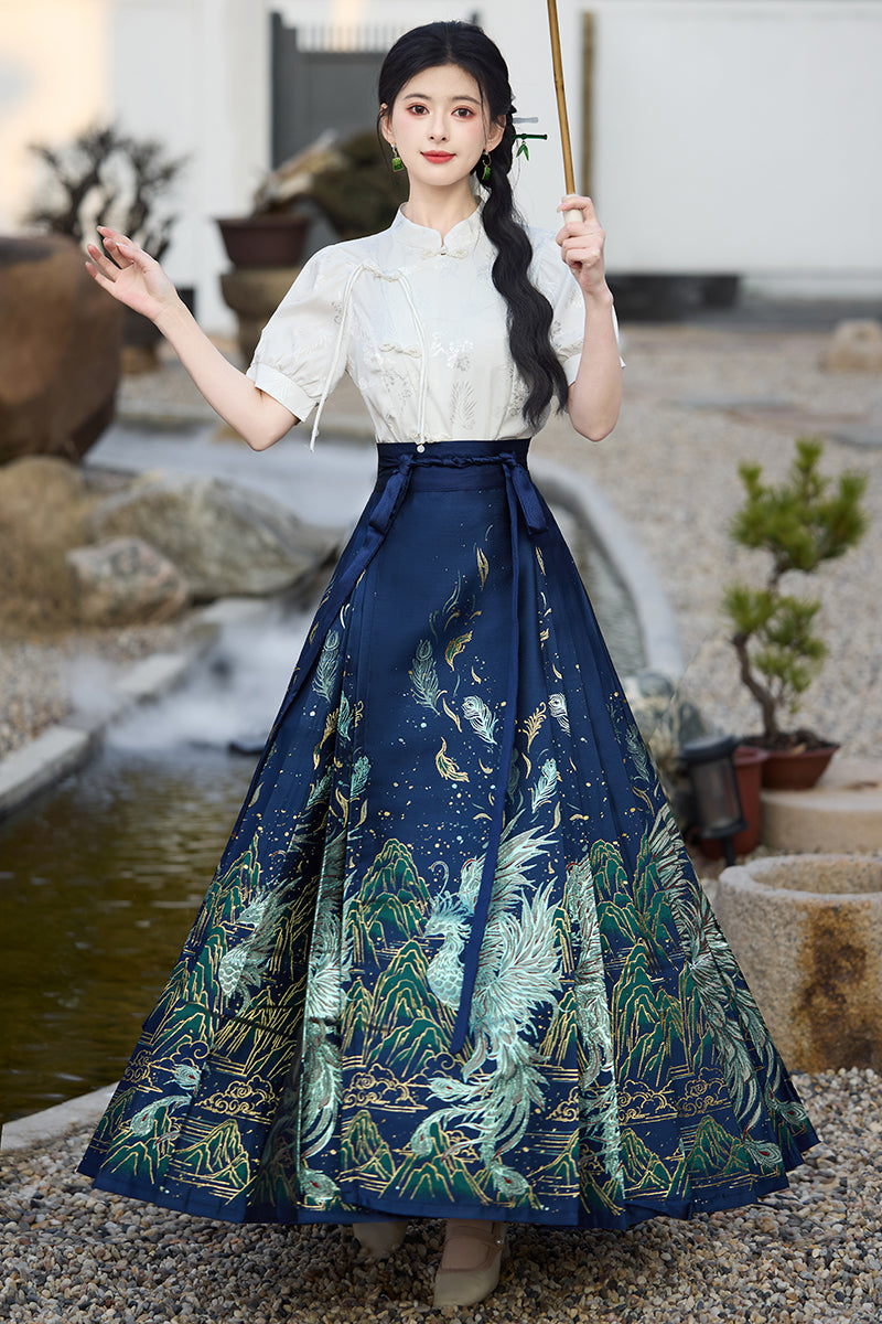 Lookbook Series Plus Size Printing Hanfu 2375+2116 Blue
