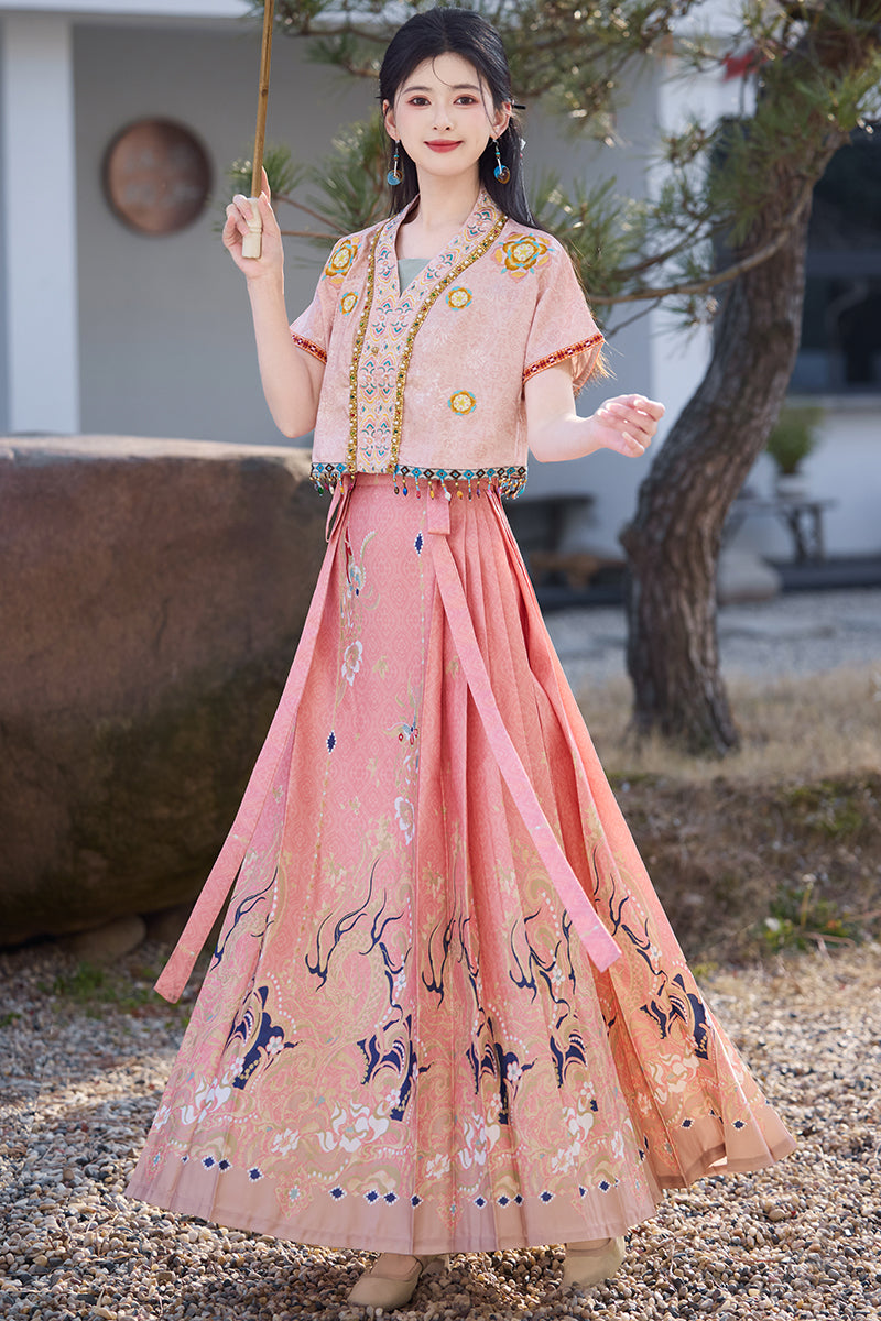 Lookbook Series Plus Size Printing Hanfu 2471+2466+12146 Pink