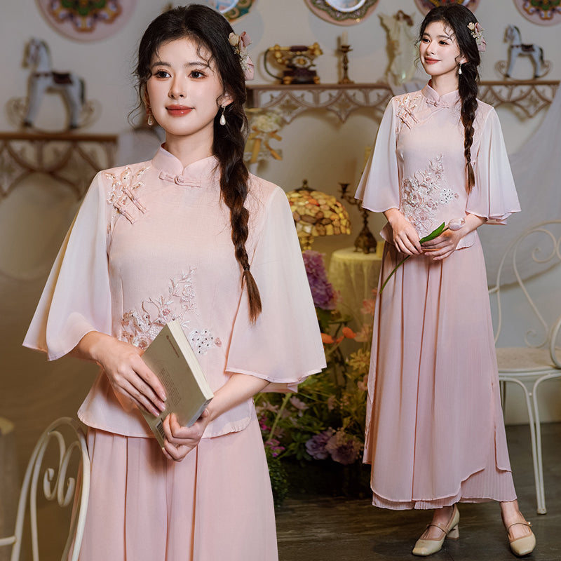 Lookbook Series Plus Size Printing Hanfu 1627+1055 Pink
