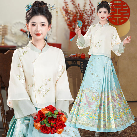 Lookbook Series Plus Size Printing Hanfu 2437+2419 Blue