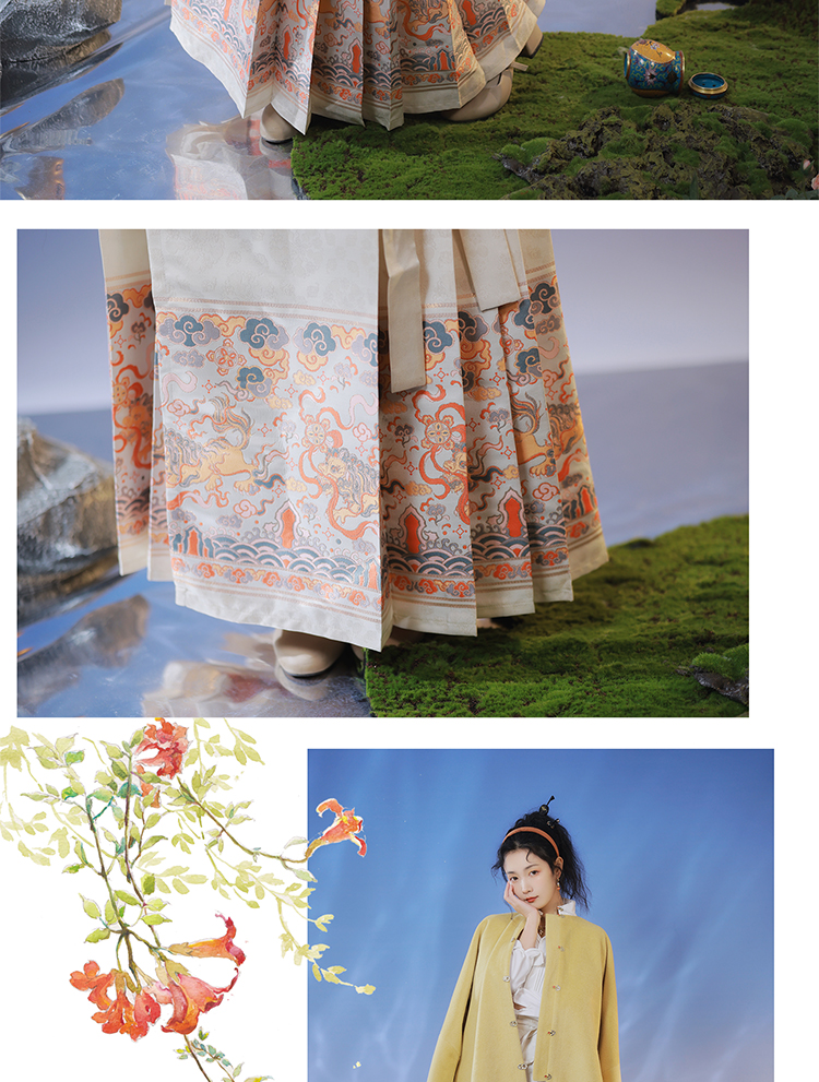 Mamian Radiant Elegance: 2024 新明朝スタイルの赤い漢服女性アンサンブル