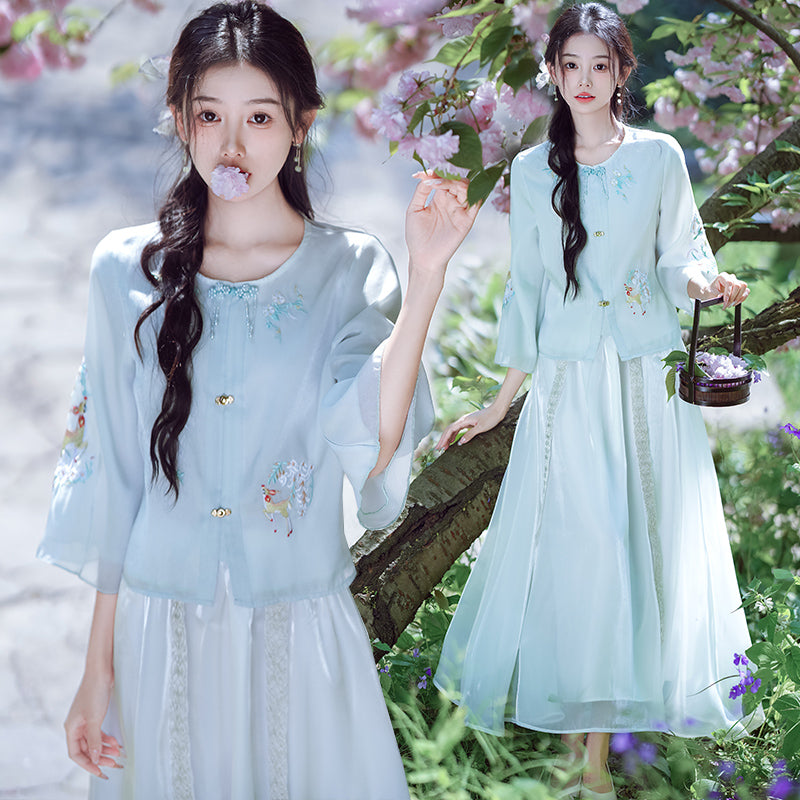 Lookbook Series Plus Size Printing Hanfu 2336+187 White