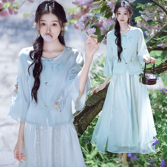 Lookbook Series Plus Size Printing Hanfu 2336+187 White