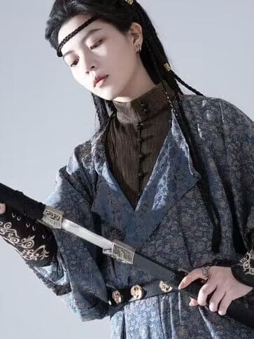 オリジナル漢服: 本物の唐時代の半袖丸首服 - ユニセックス ランウェイ エディション