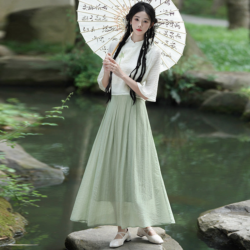 Lookbook Series Plus Size Printing Hanfu 2397+2389 Green