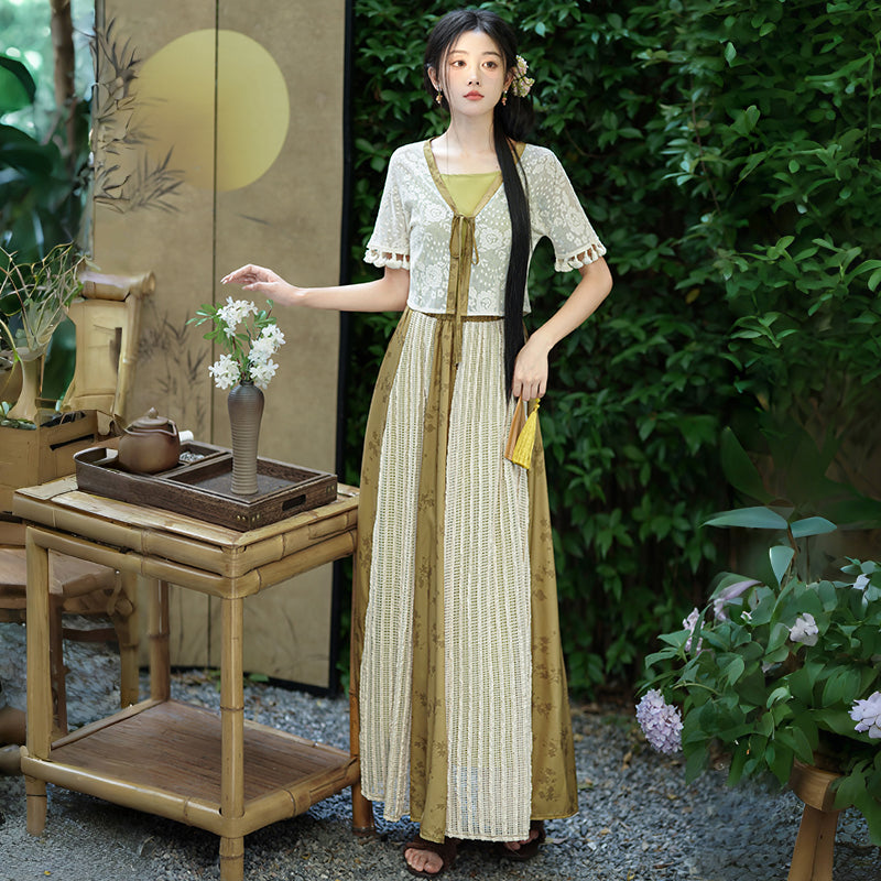Lookbook Series Plus Size Printing Hanfu 2407+2408 Green