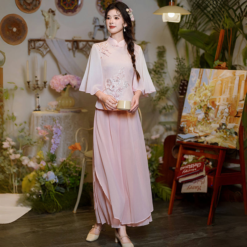 Lookbook Series Plus Size Printing Hanfu 1627+1055 Pink