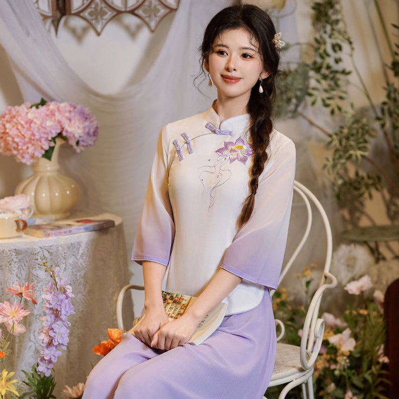 Lookbook Series Plus Size Printing Hanfu 120+1055 Purple