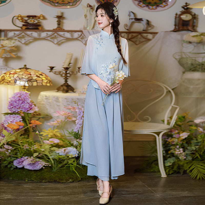 Lookbook Series Plus Size Printing Hanfu 1627+1055 Blue