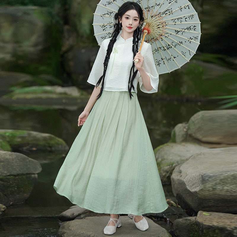 Lookbook Series Plus Size Printing Hanfu 2397+2389 Green