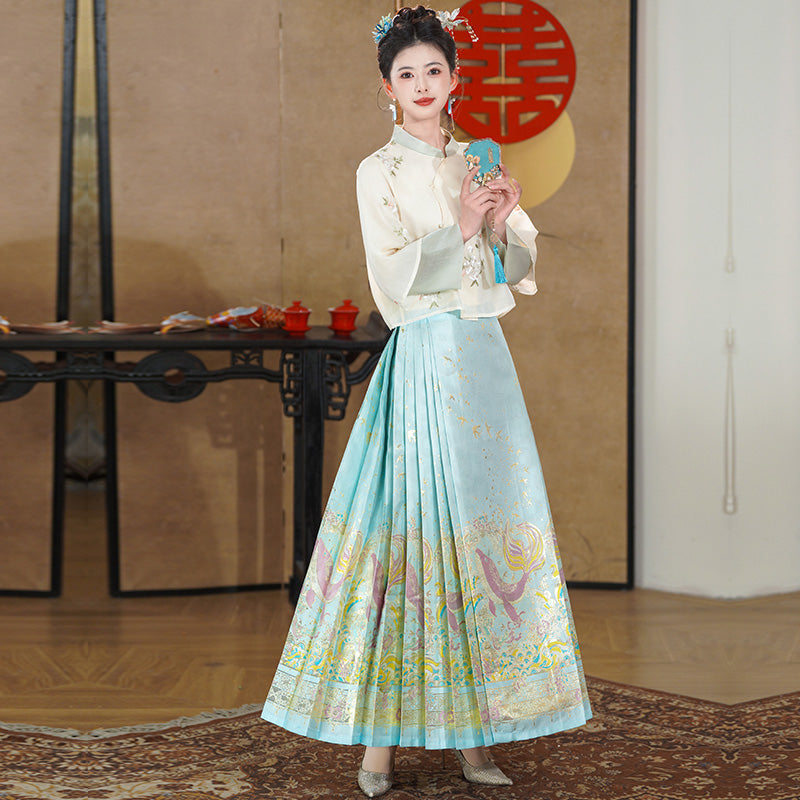 Lookbook Series Plus Size Printing Hanfu 2437+2419 Blue