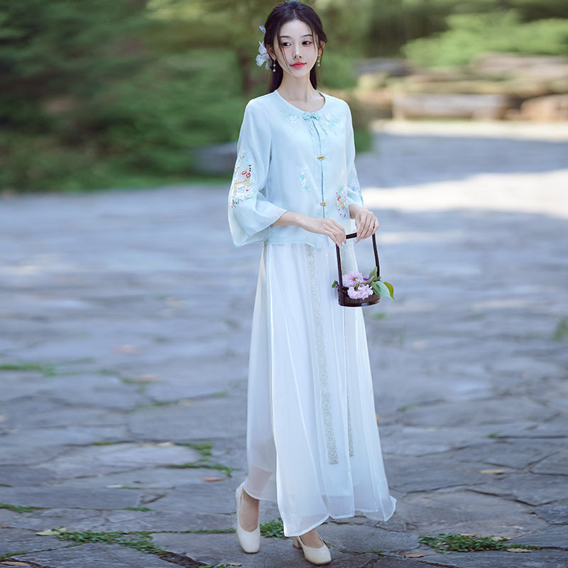 Lookbook Series Plus Size Printing Hanfu 2336+187 White