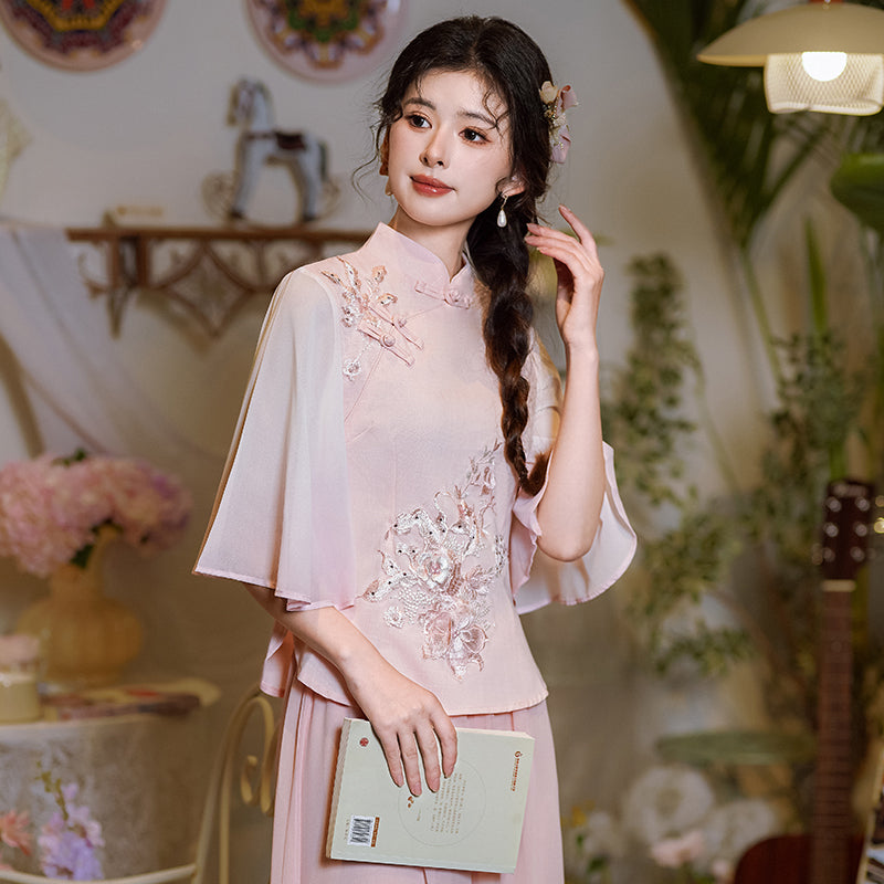 Lookbook Series Plus Size Printing Hanfu 1627+1055 Pink