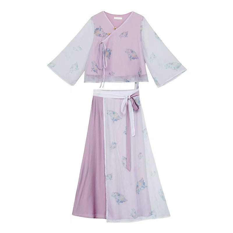 Lookbook Series Plus Size Printing Hanfu 2359+2360 Purple