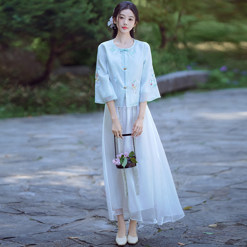 Lookbook Series Plus Size Printing Hanfu 2336+187 White