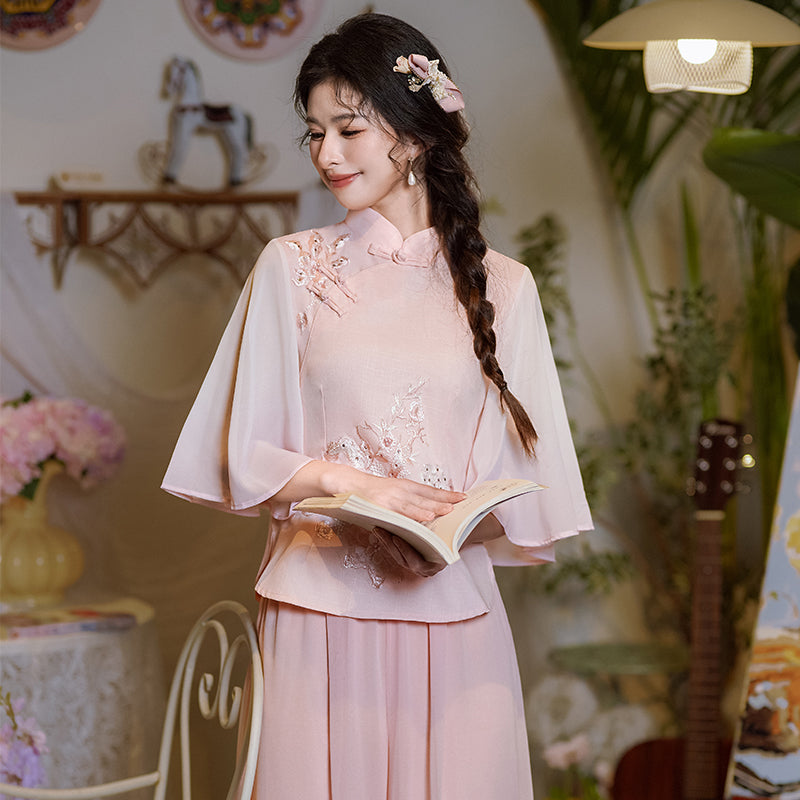 Lookbook Series Plus Size Printing Hanfu 1627+1055 Pink