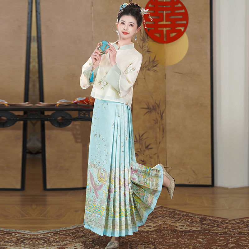 Lookbook Series Plus Size Printing Hanfu 2437+2419 Blue