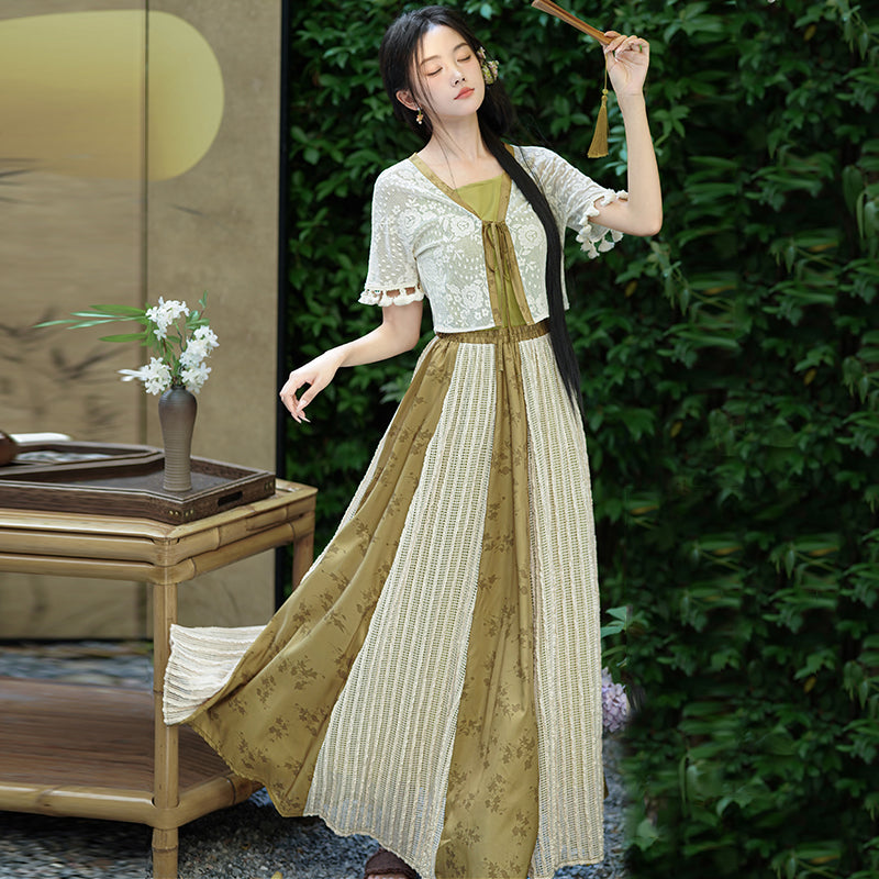 Lookbook Series Plus Size Printing Hanfu 2407+2408 Green