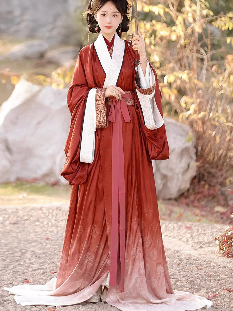ヴィンテージレッドオリジナル漢服:志珠寶、女性の中国風天花に戦国時代の精神を蘇らせる
