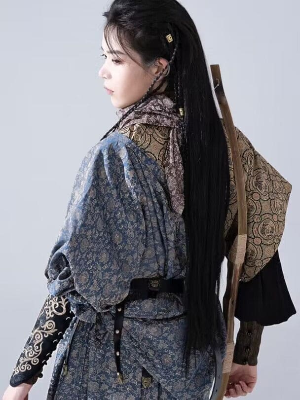 オリジナル漢服: 本物の唐時代の半袖丸首服 - ユニセックス ランウェイ エディション