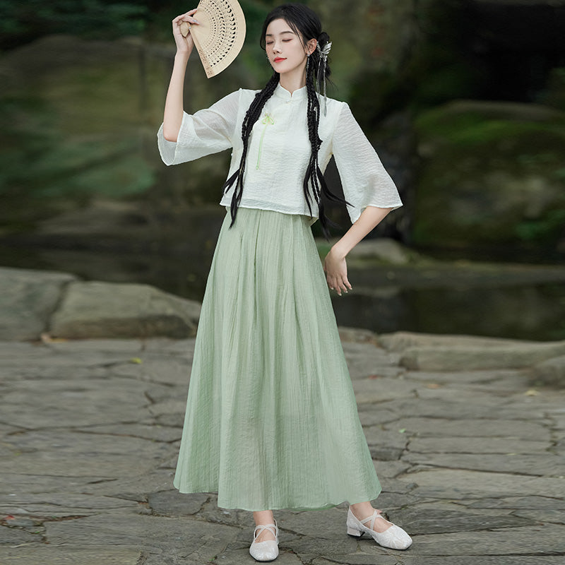 Lookbook Series Plus Size Printing Hanfu 2397+2389 Green
