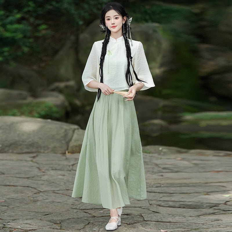 Lookbook Series Plus Size Printing Hanfu 2397+2389 Green