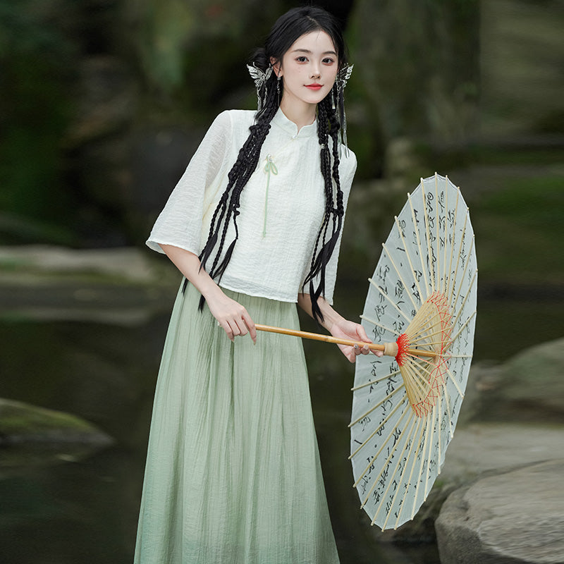 Lookbook Series Plus Size Printing Hanfu 2397+2389 Green
