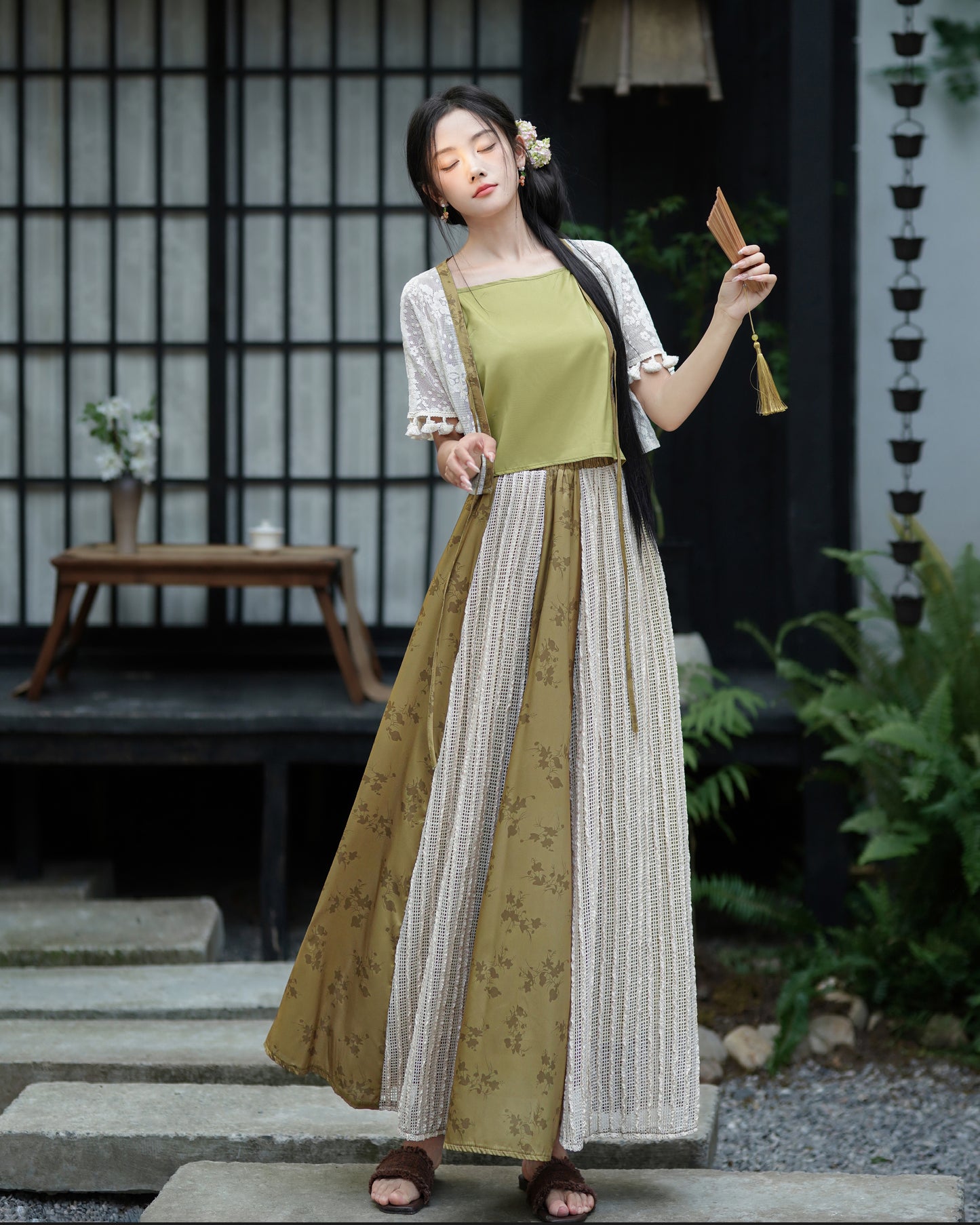 Lookbook Series Plus Size Printing Hanfu 2407+2408 Green
