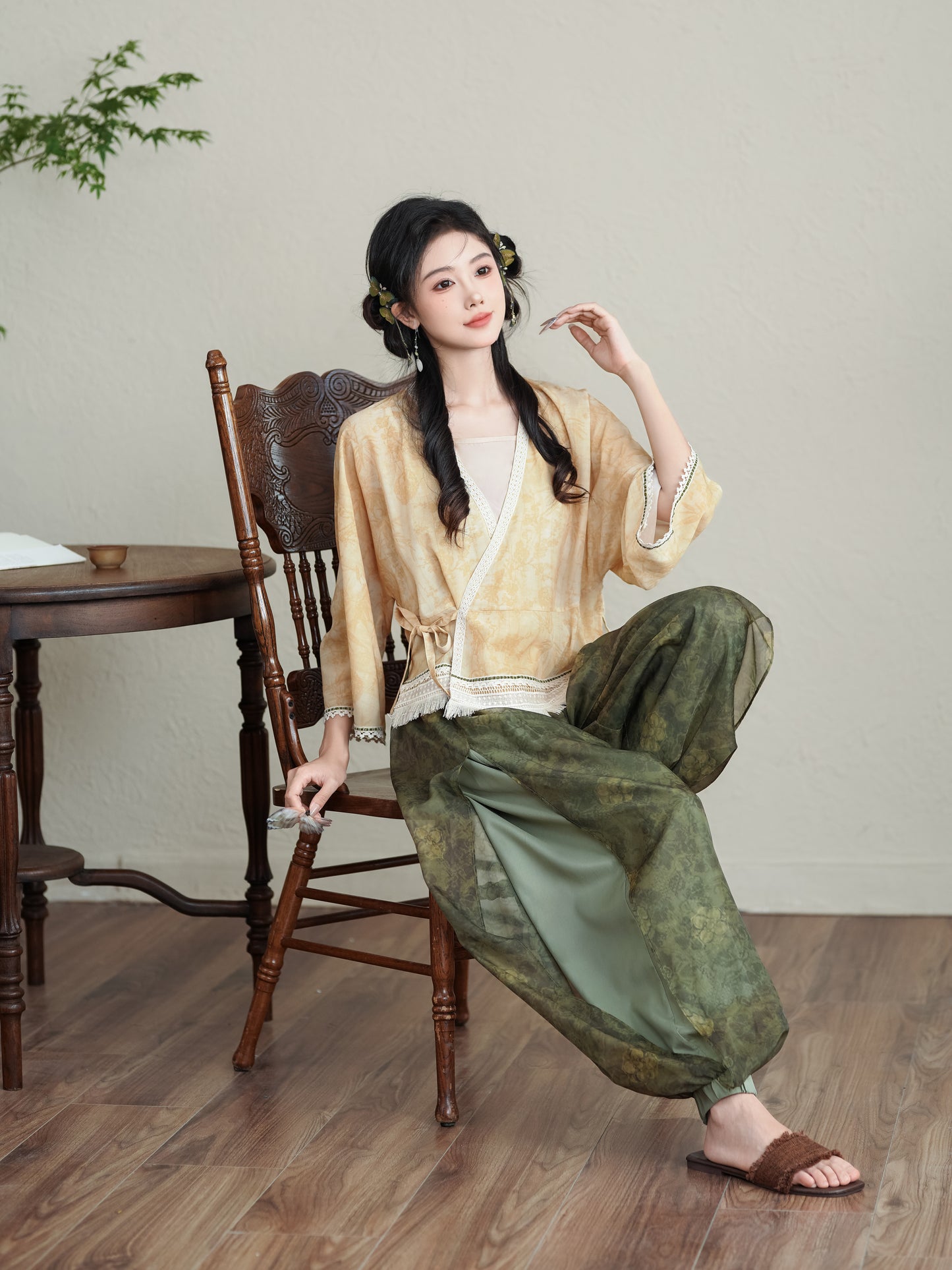 Lookbook Series Plus Size Printing Hanfu 2403+2405+2406 Beige