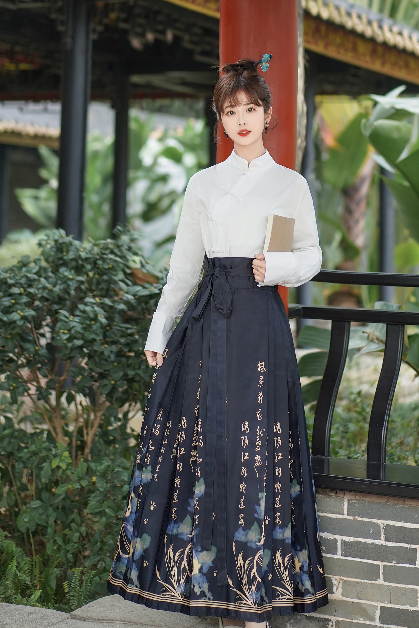 Horse Face High Waist Pleated Hanfu Qipao Cheongsam Dress Skirt, MaMianQun gifts for women 2024 #3696