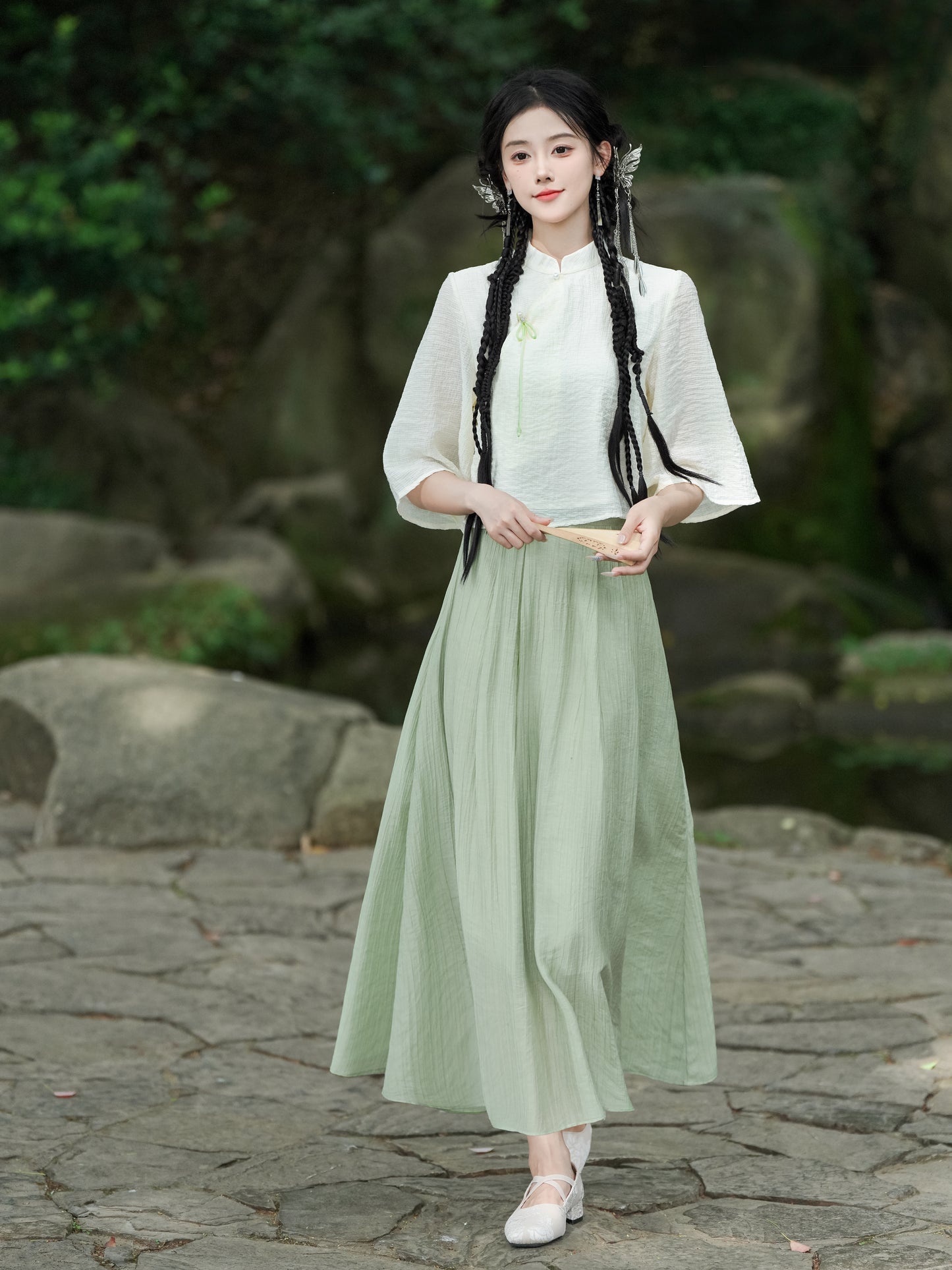Lookbook Series Plus Size Printing Hanfu 2397+2389 Green