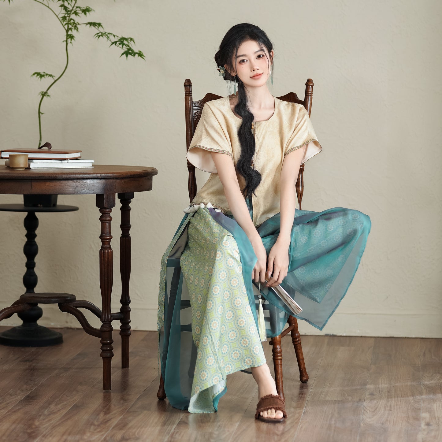 Lookbook Series Plus Size Printing Hanfu 2383+2385 Green