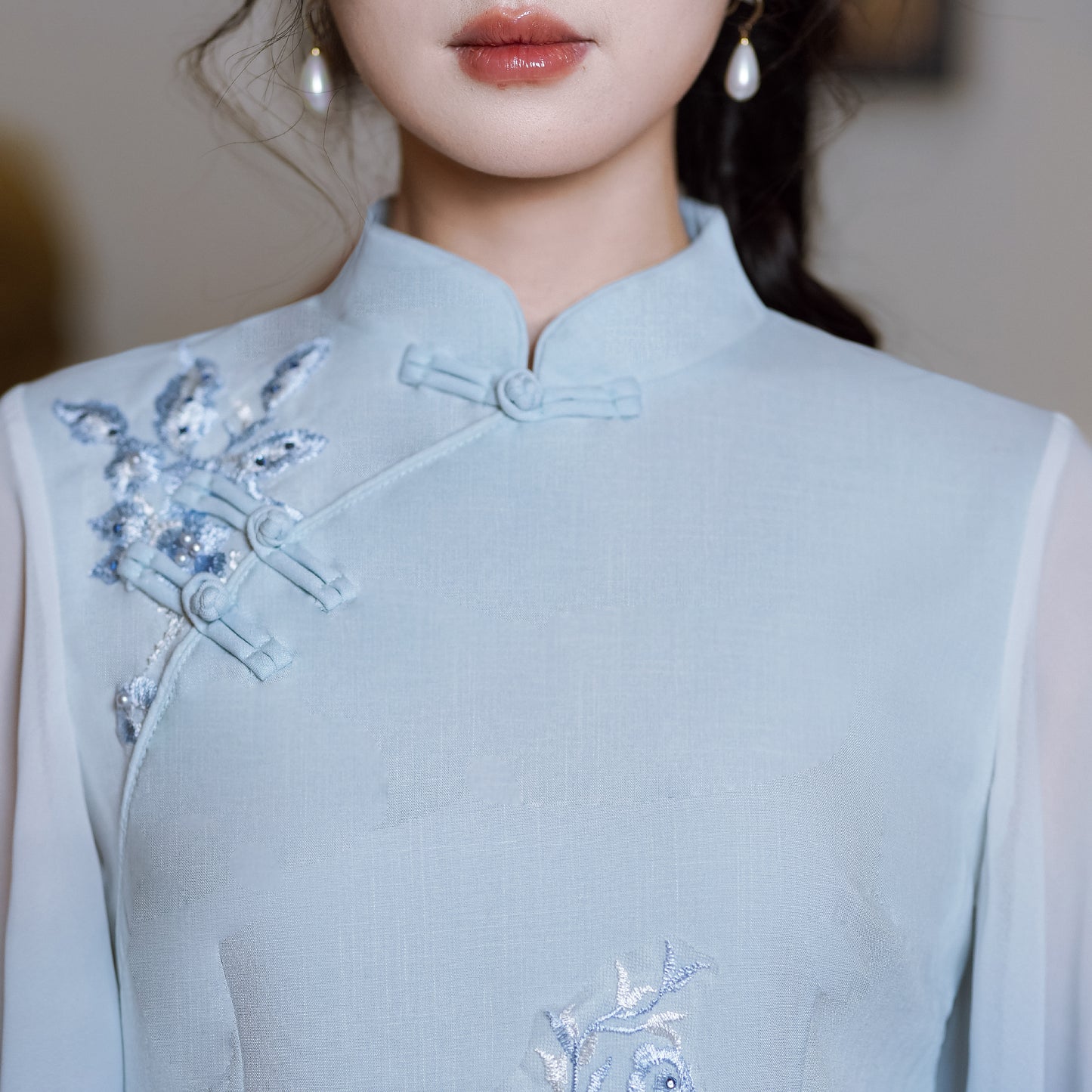 Lookbook Series Plus Size Printing Hanfu 1627+1055 Blue