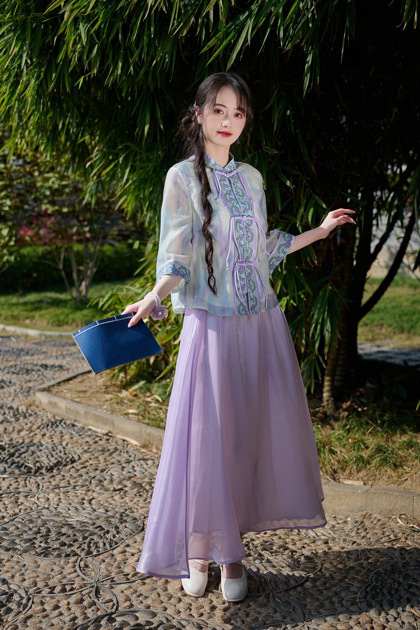 Lookbook Series Plus Size Printing Hanfu 8012+0187 Purple