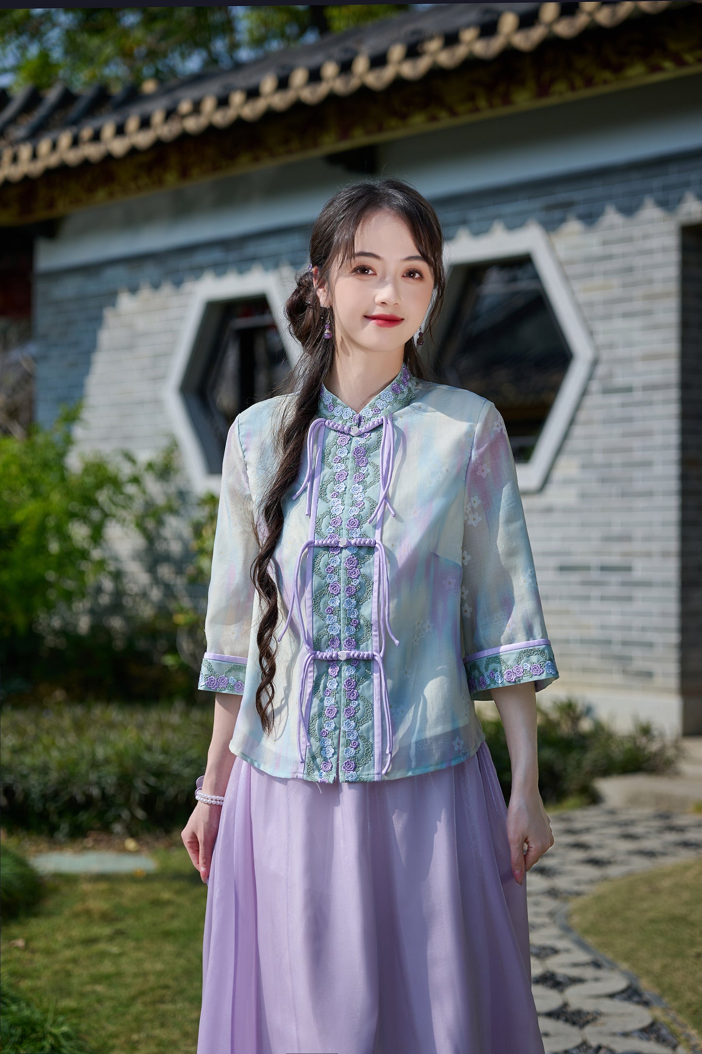 Lookbook Series Plus Size Printing Hanfu 8012+0187 Purple
