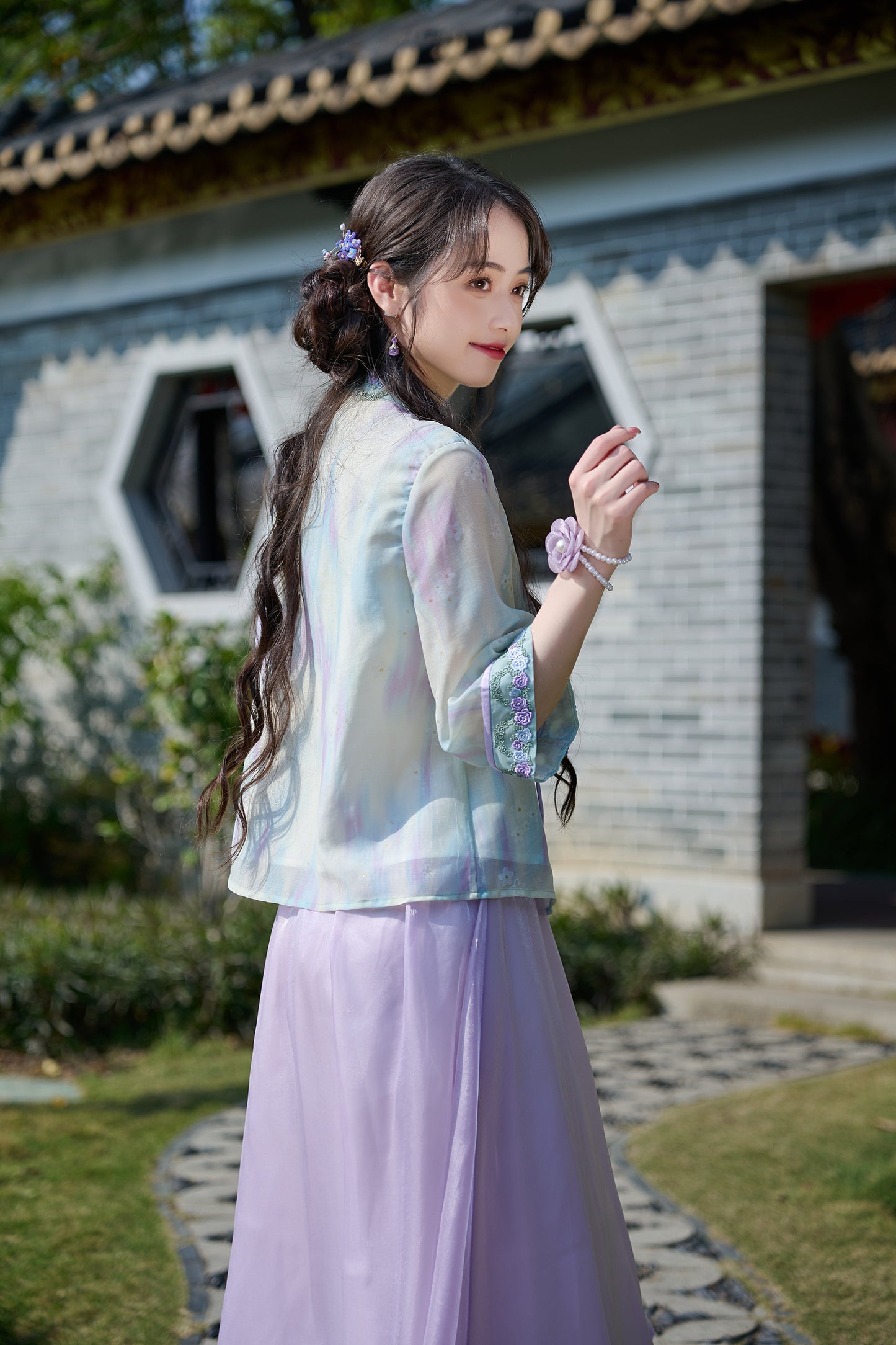 Lookbook Series Plus Size Printing Hanfu 8012+0187 Purple