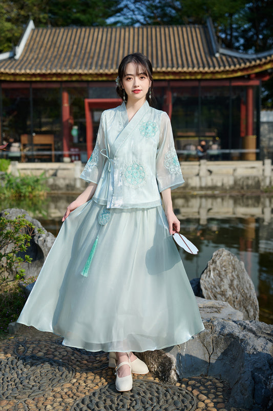 Lookbook Series Plus Size Printing Hanfu 172+173 Green