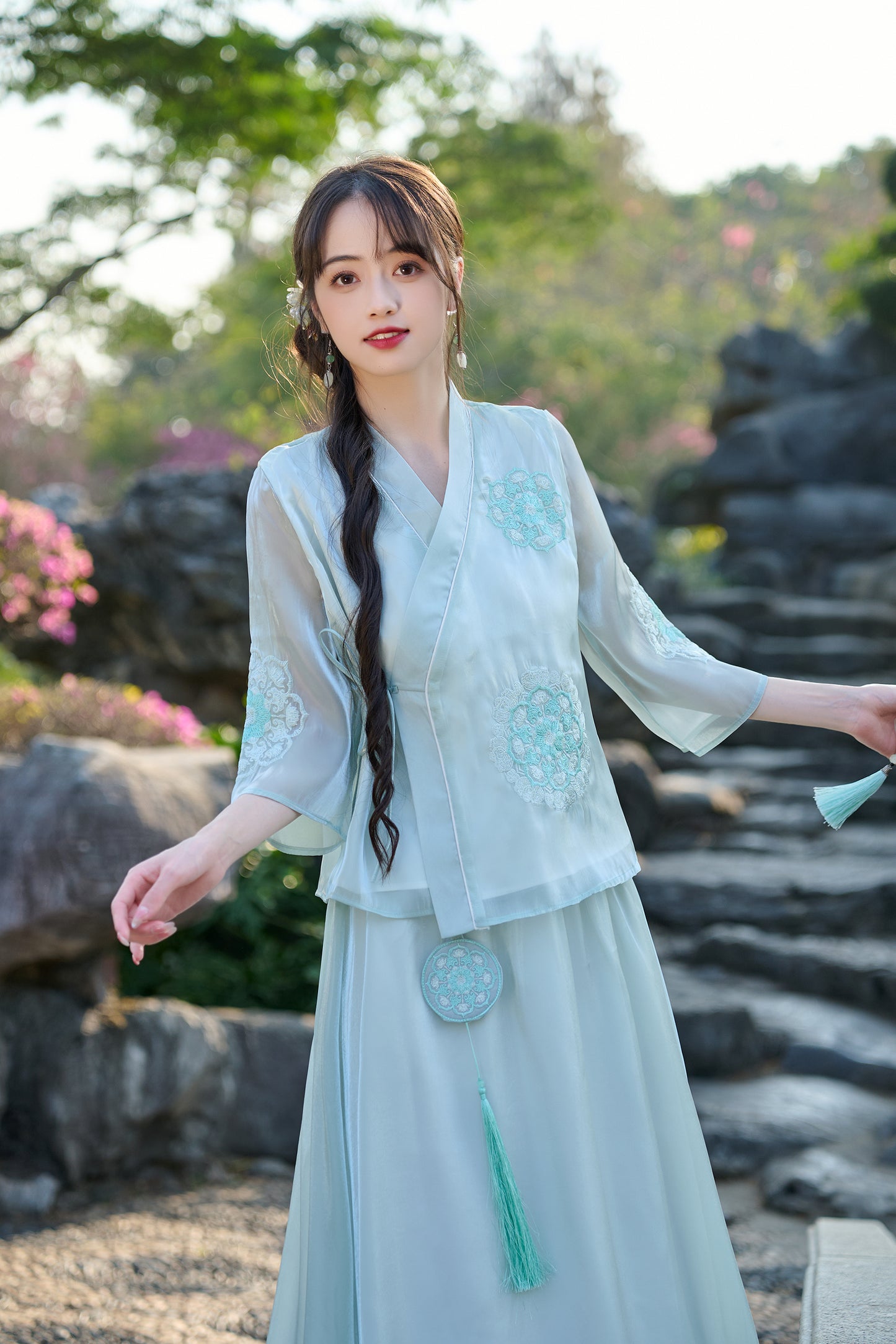 Lookbook Series Plus Size Printing Hanfu 172+173 Green