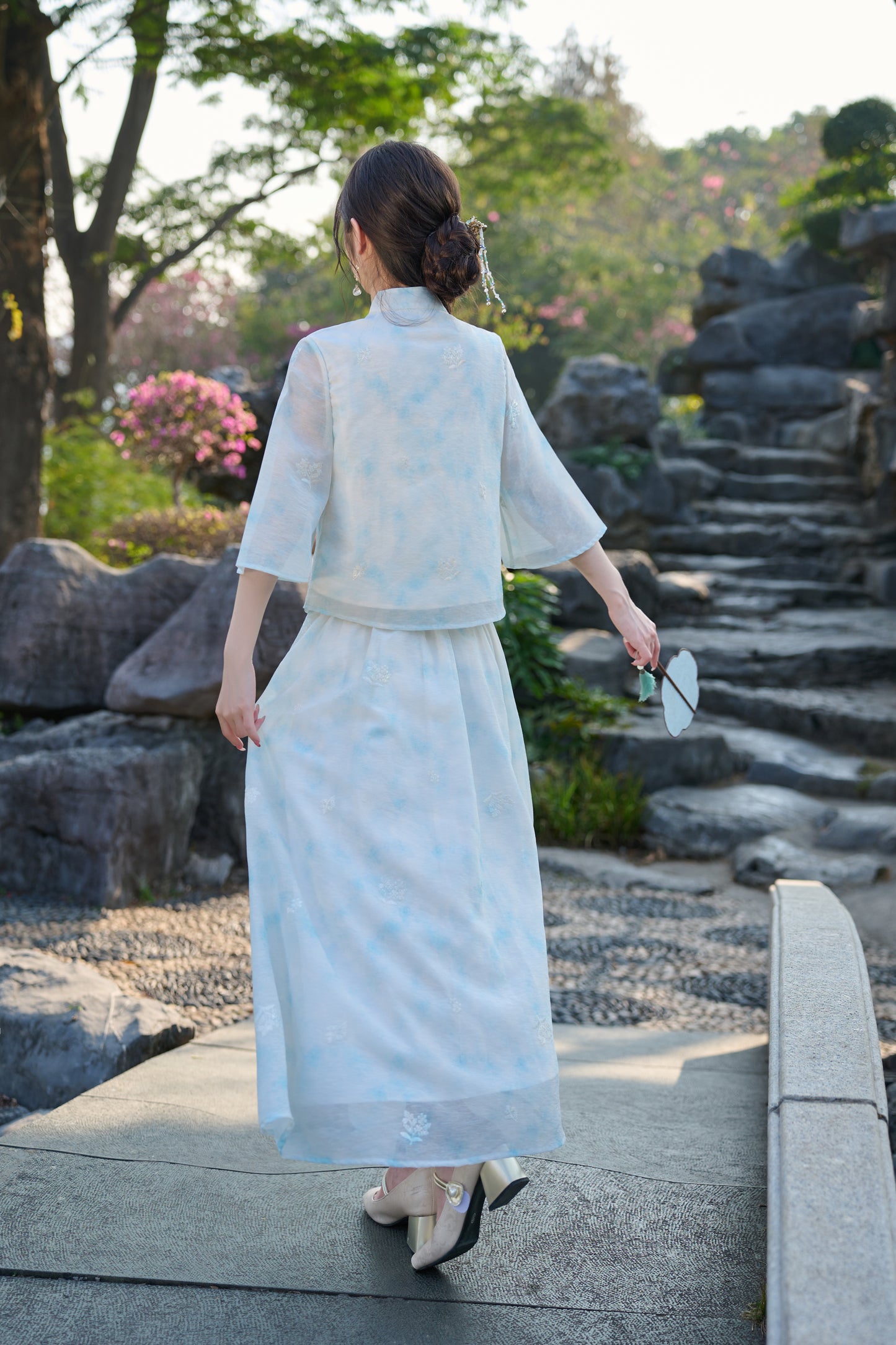 Lookbook Series Plus Size Printing Hanfu 8021+8022 Blue