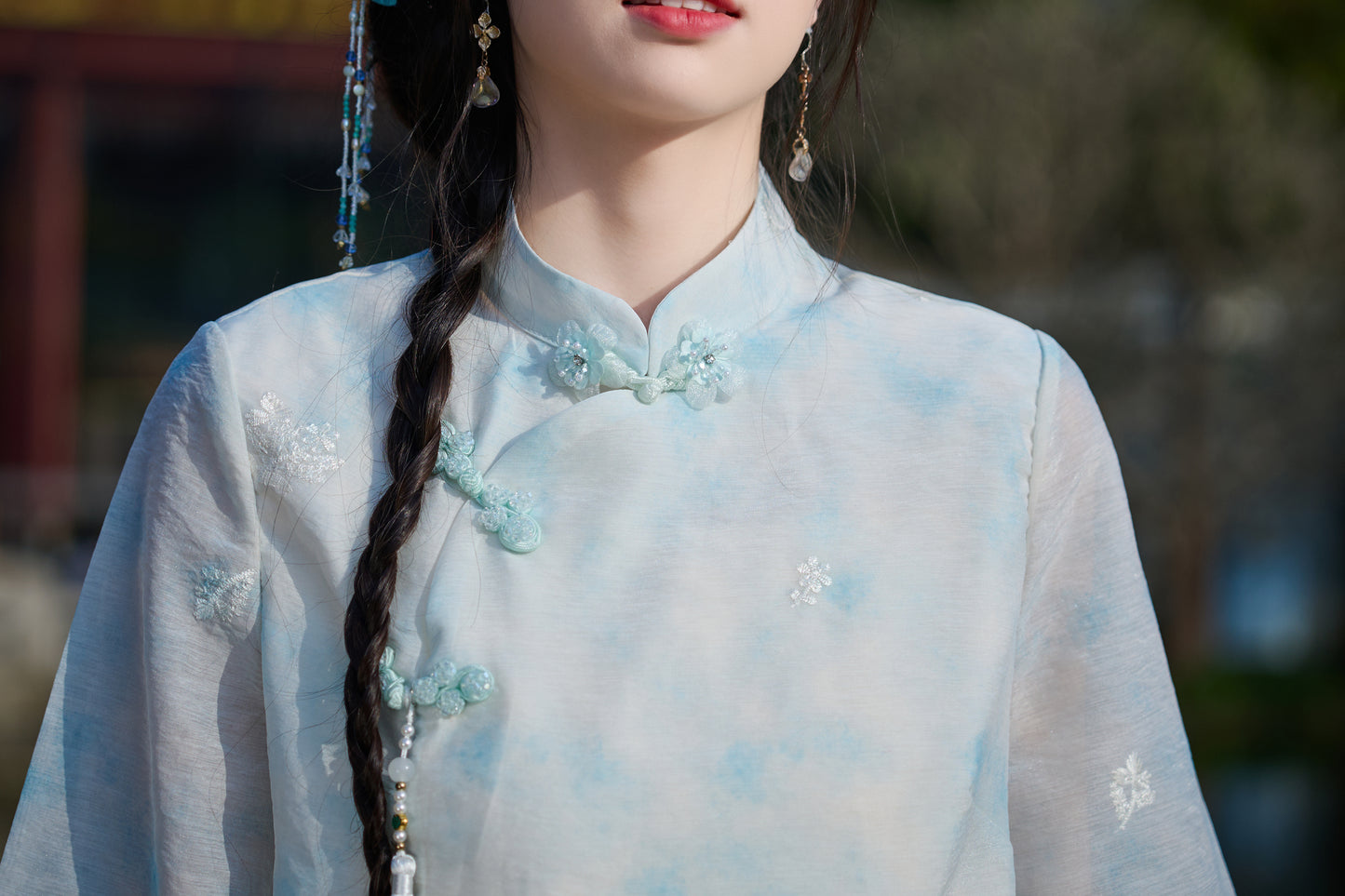 Lookbook Series Plus Size Printing Hanfu 8021+8022 Blue