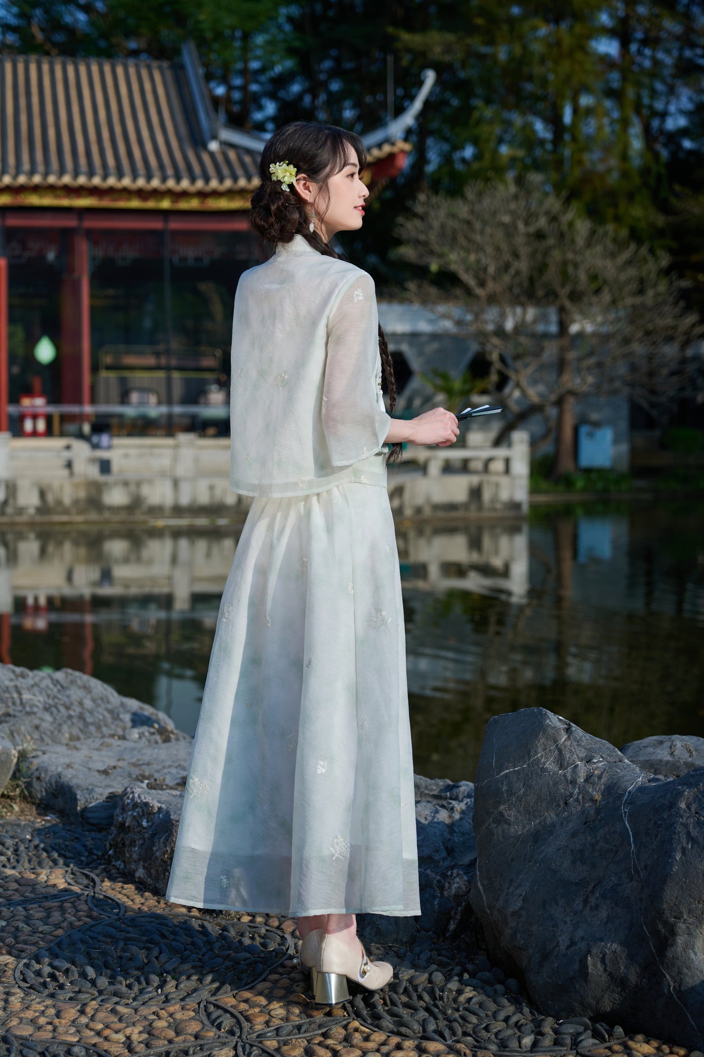 Lookbook Series Plus Size Printing Hanfu 8021+8022 Green