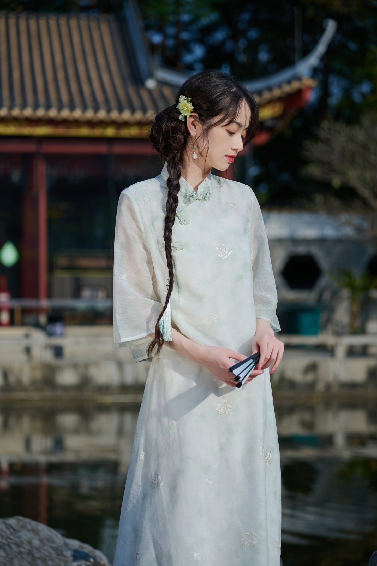 Lookbook Series Plus Size Printing Hanfu 8021+8022 Green