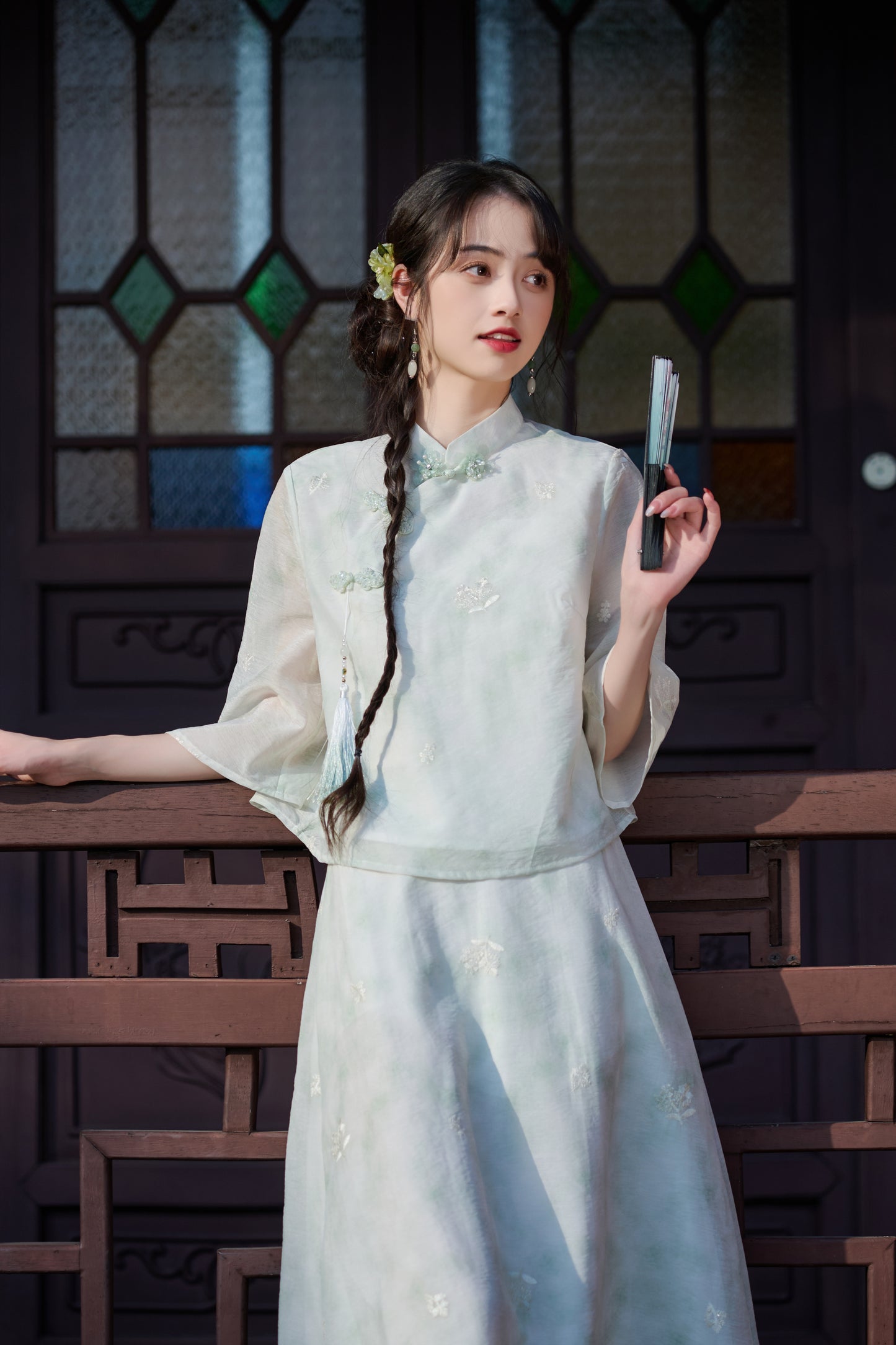 Lookbook Series Plus Size Printing Hanfu 8021+8022 Green