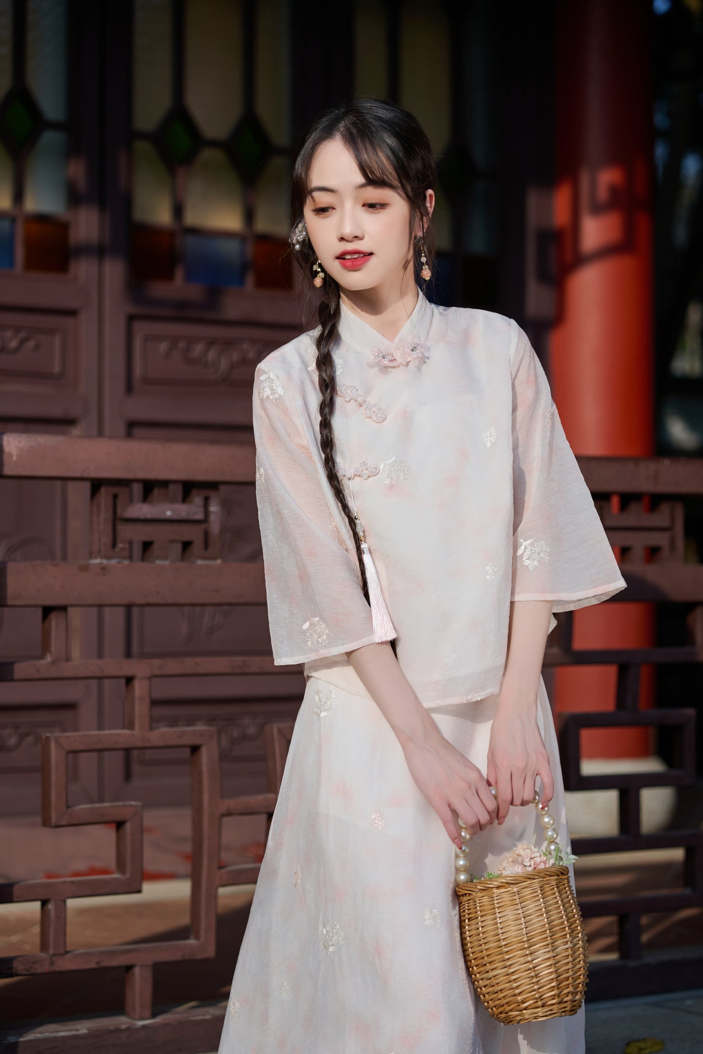 Lookbook Series Plus Size Printing Hanfu 8021+8022 Pink