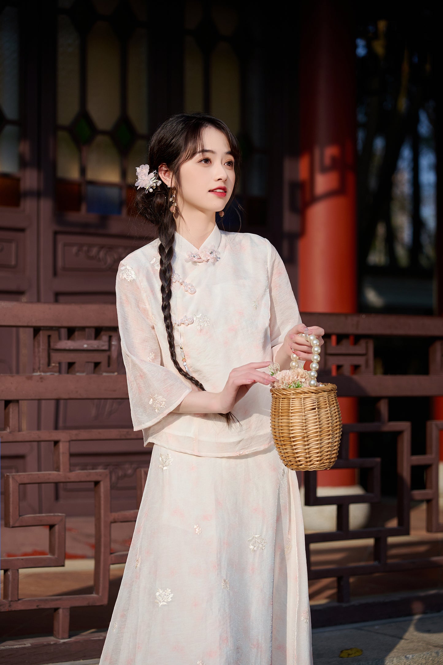 Lookbook Series Plus Size Printing Hanfu 8021+8022 Pink