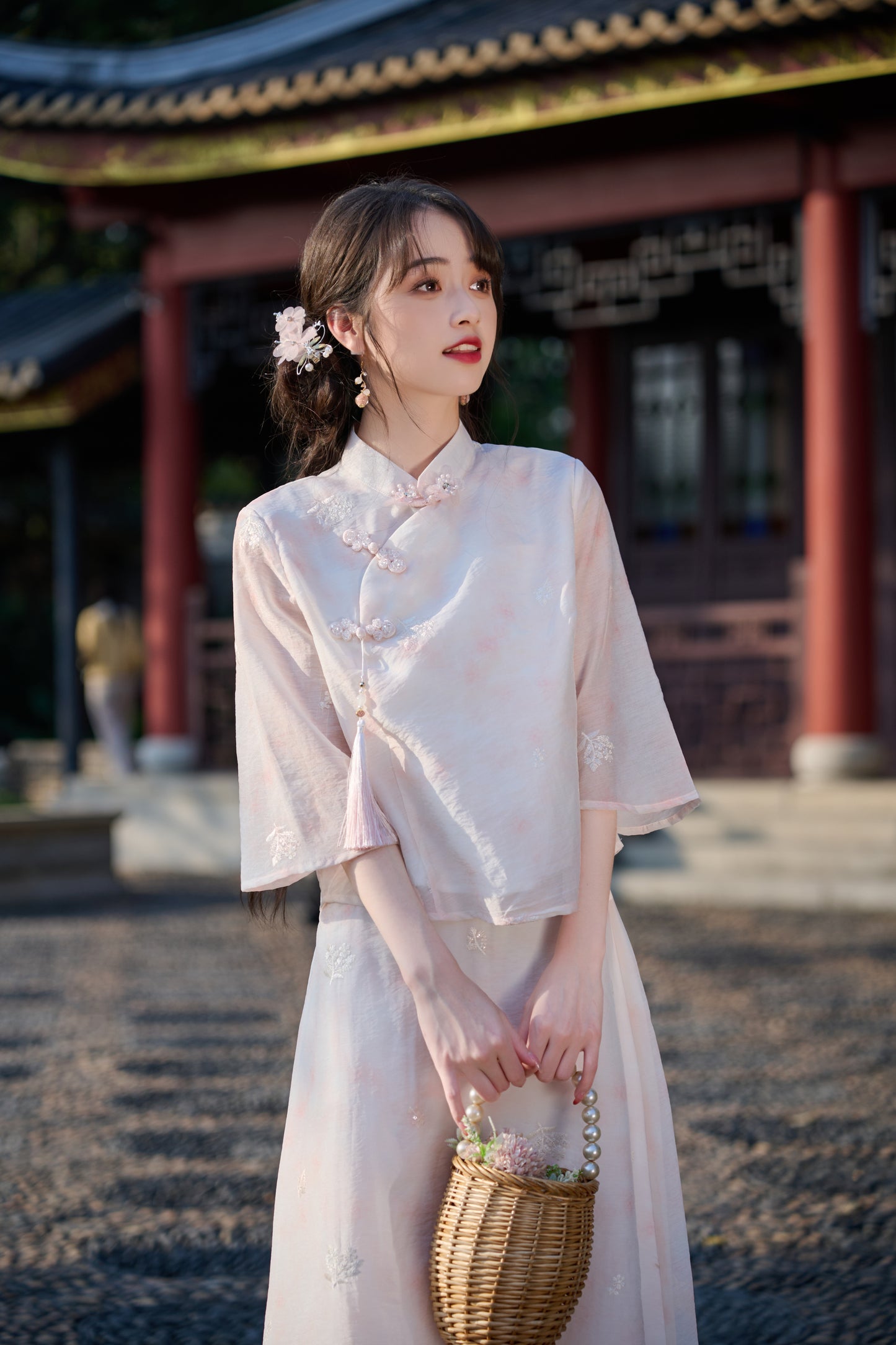 Lookbook Series Plus Size Printing Hanfu 8021+8022 Pink