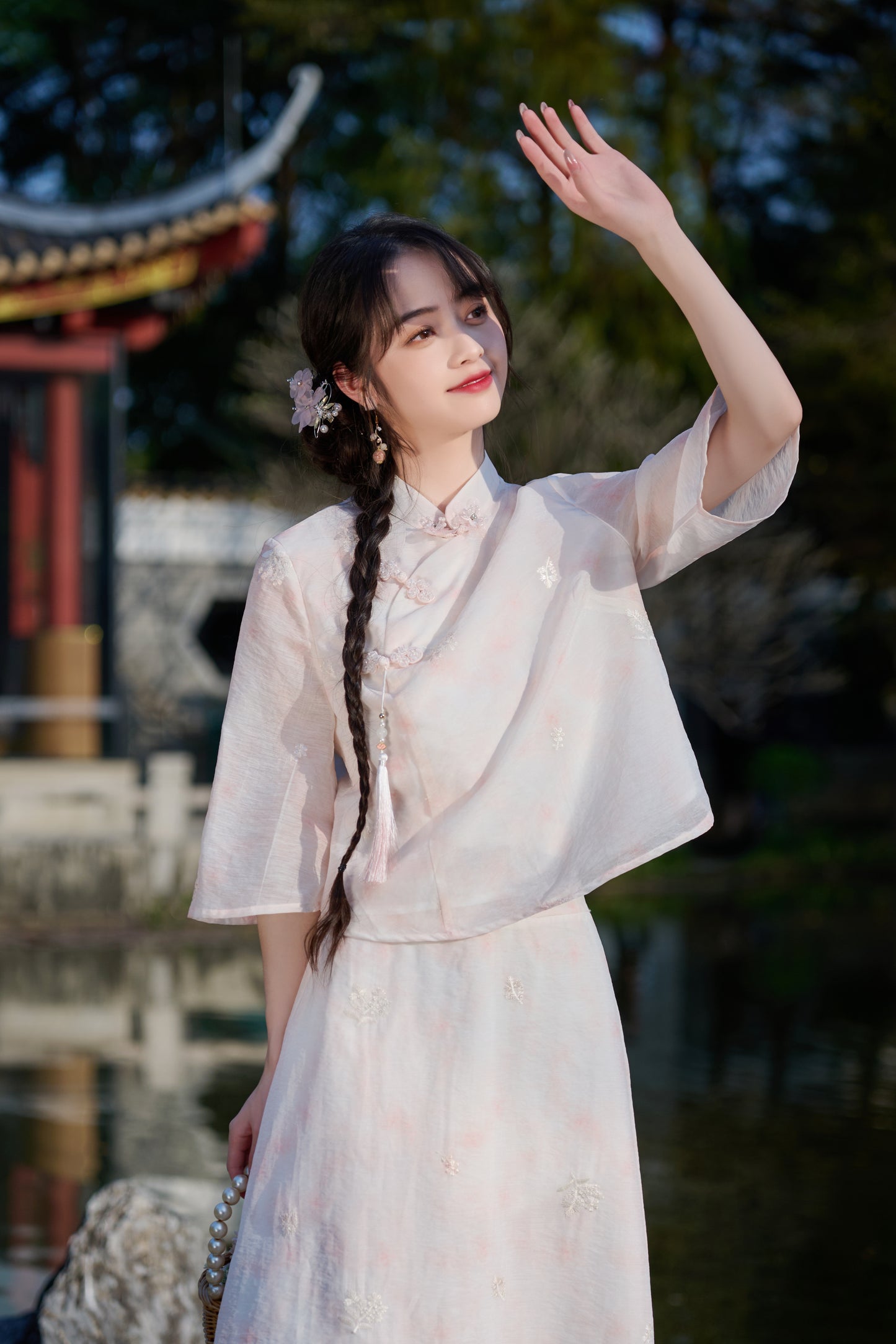 Lookbook Series Plus Size Printing Hanfu 8021+8022 Pink